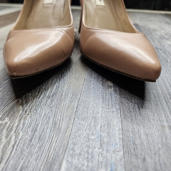 LK Bennett Nude Pumps Floret Leather Pointed Toe Courts - Picture 3 of 14